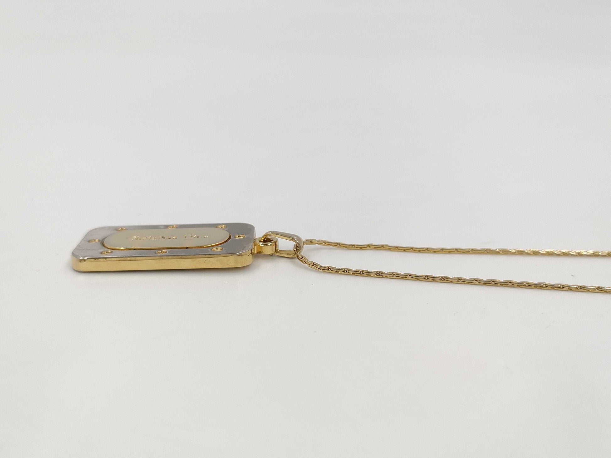 Dior Dior Necklace Logo Plate Gold Necklace