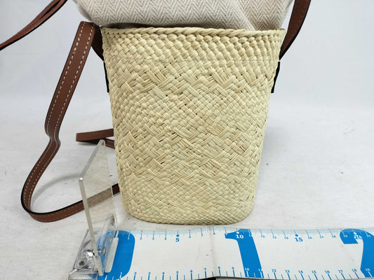 LOEWE A-Rank ≪LOEWE/Shoulder Bag≫ C630G35X05 Square Pocket Iraka Palm & Calfskin Natural Tan Shoulder Bag