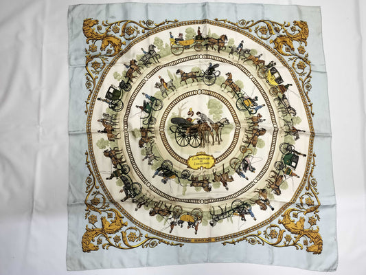HERMES Carre Hermes Scarf White Scarf