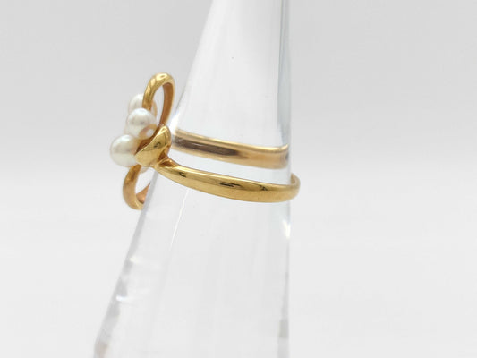 MIKIMOTO Pearl Ring, 3.0-3.8mm Diameter, 18K Gold, 3.4g
