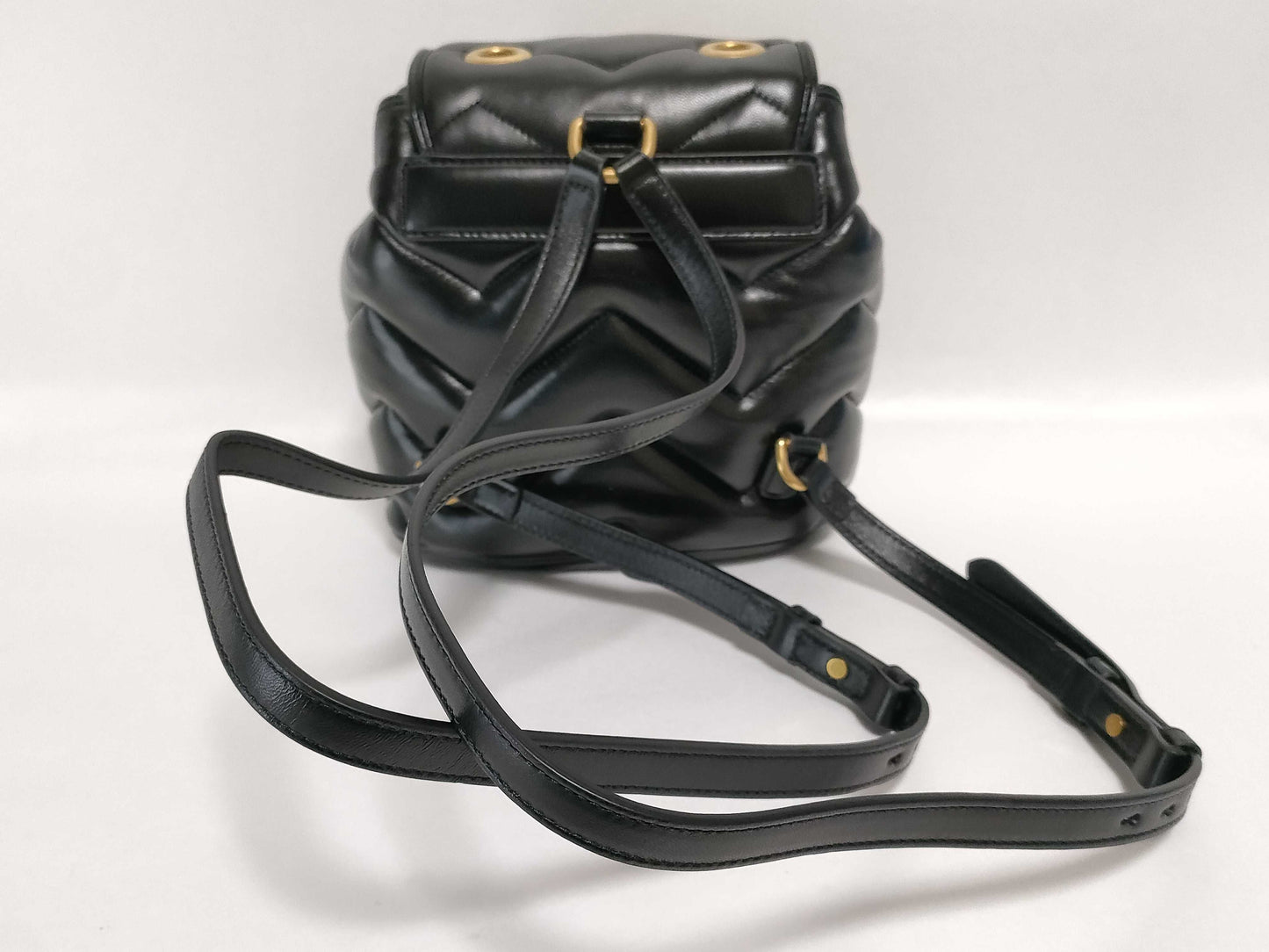 GUCCI GG Marmont Backpack, Black Leather