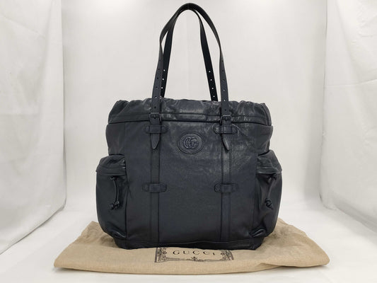 GUCCI Drawstring Tote Bag, Navy