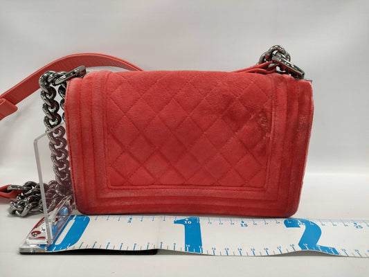 CHANEL CHANEL Shoulder Bag Boy Chanel/Matelasse Velour Pink Shoulder Bag