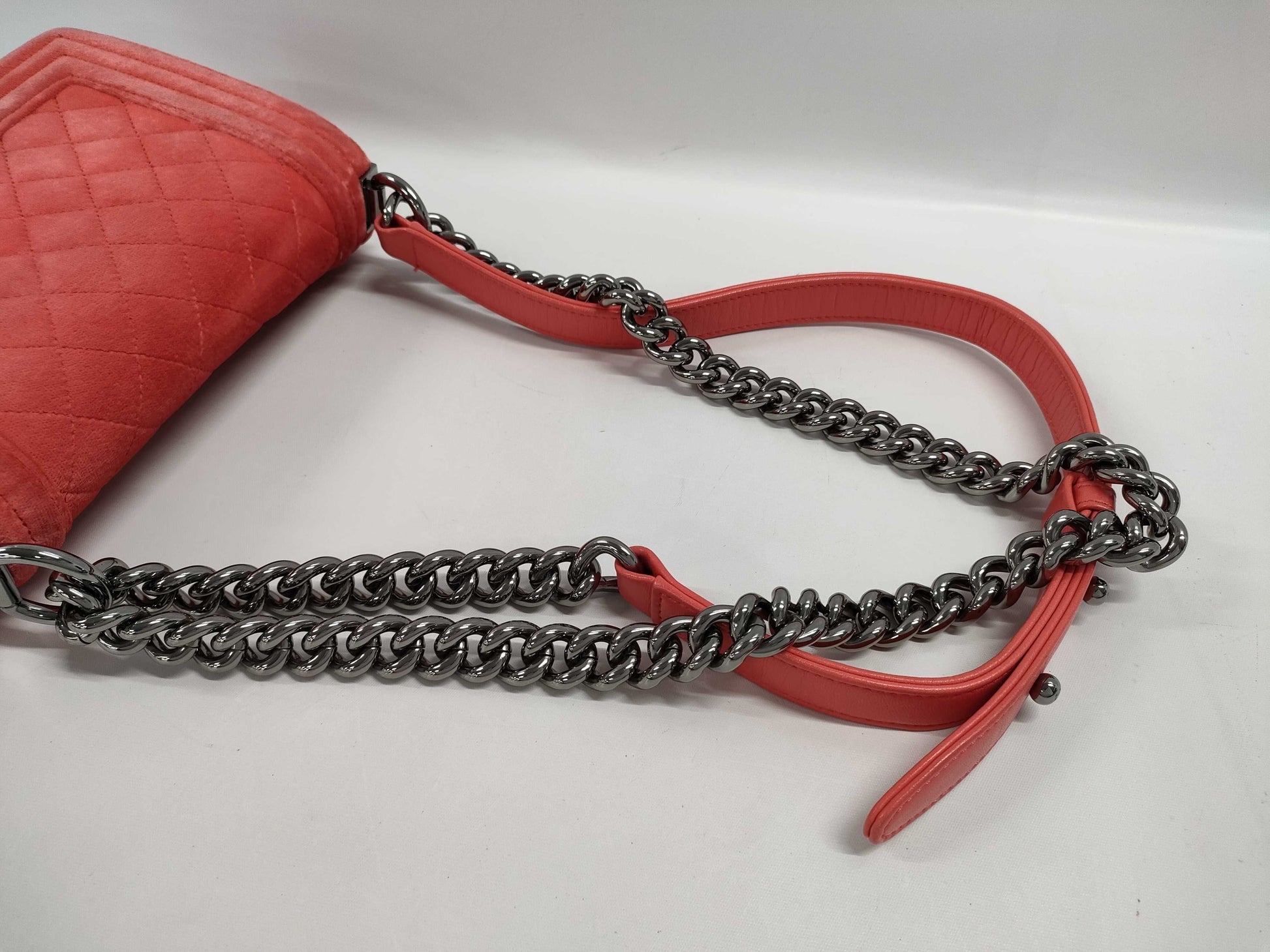 CHANEL CHANEL Shoulder Bag Boy Chanel/Matelasse Velour Pink Shoulder Bag