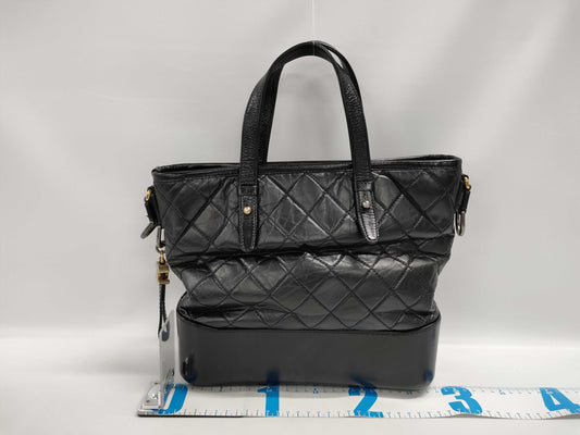 CHANEL CHANEL Handbag Gabrielle de Chanel Aged Calfskin x Calfskin Vintage Silver and Gold Hardware Tote Bag