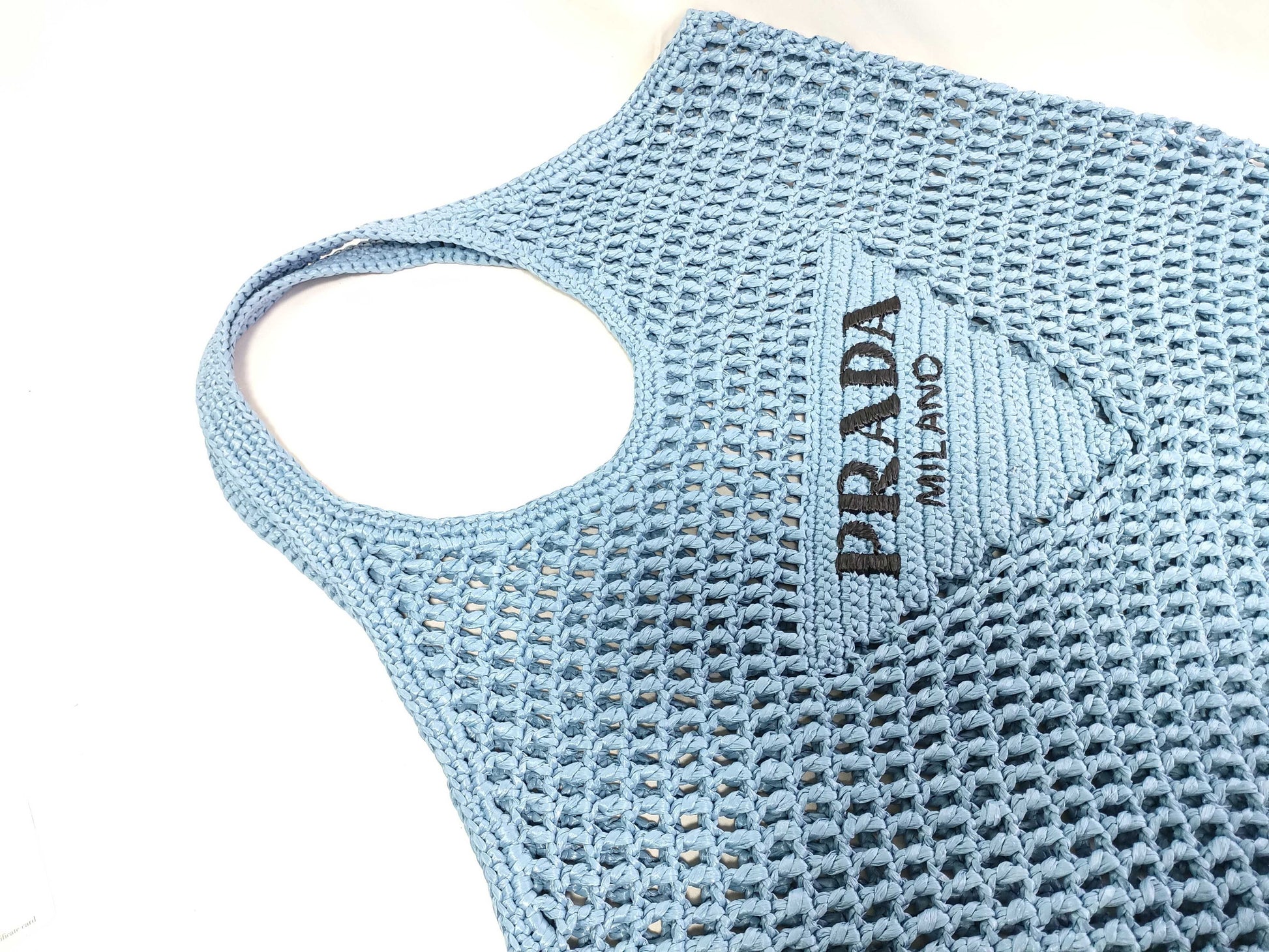 PRADA PRADA Tote Bag Crochet Celeste Handbag