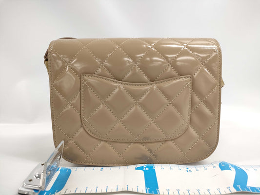 CHANEL CHANEL Mini Messenger Bag in Shiny Calfskin and Suede with Vintage Gold Hardware