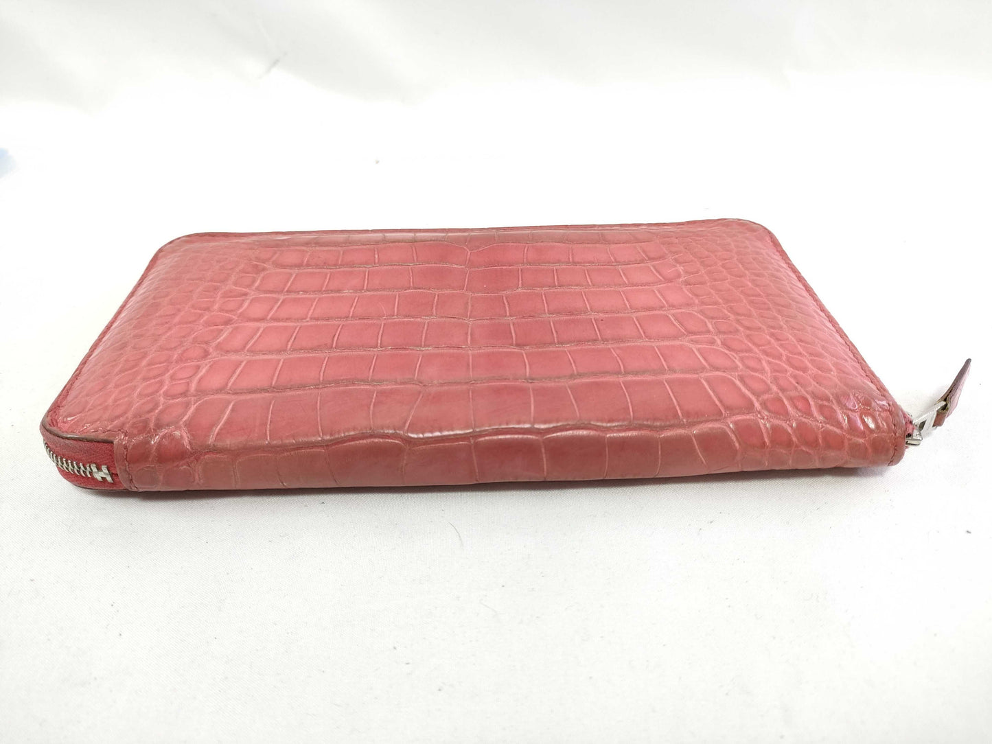 HERMES HERMES Azap Long Wallet, Pink, Matte Alligator Leather, N Stamp