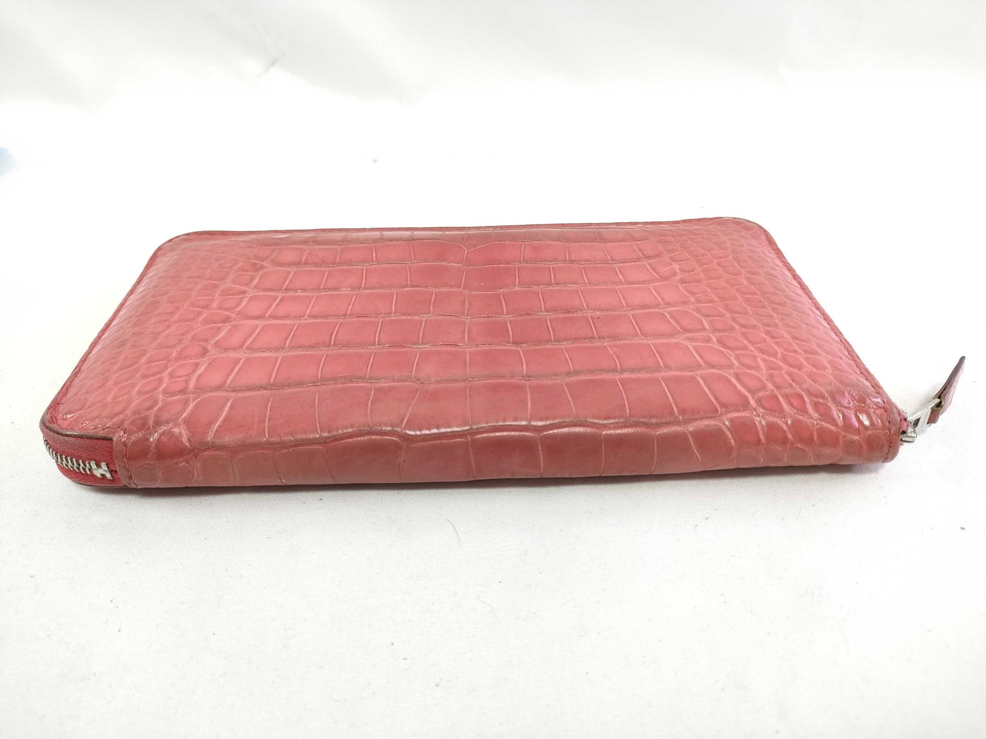 HERMES HERMES Azap Long Wallet, Pink, Matte Alligator Leather, N Stamp