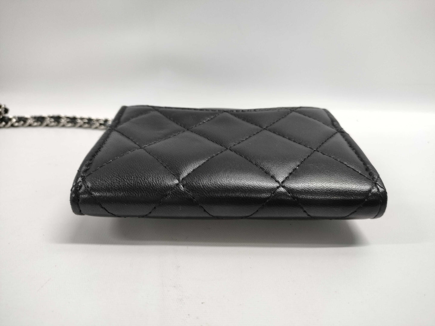CHANEL Classic Mini Chain Wallet Matelasse AP0238 Lambskin Black Wallet
