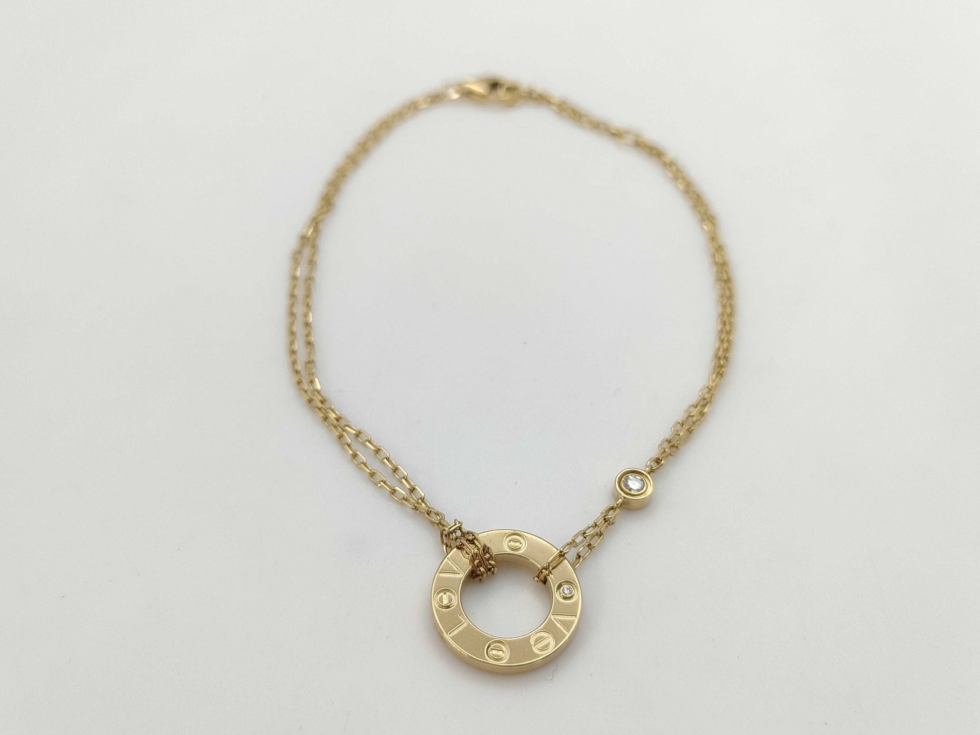 Cartier Love Circle 2PD YG 750 4.2g Bracelet Bangle