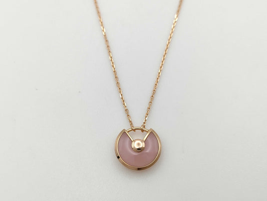 Cartier Amulet Pink Opal 1PD PG Au750 3.0g Necklace