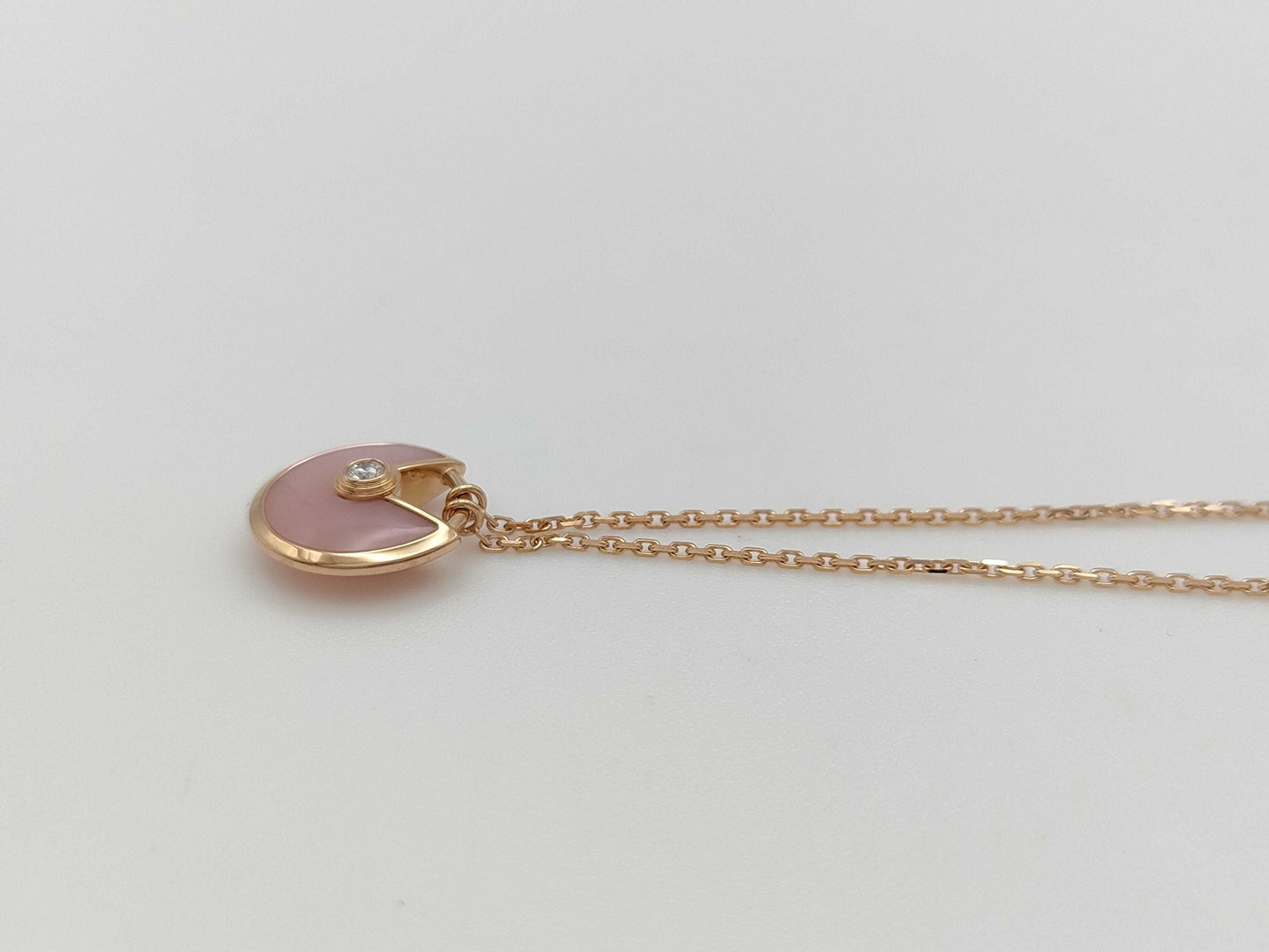 Cartier Amulet Pink Opal 1PD PG Au750 3.0g Necklace