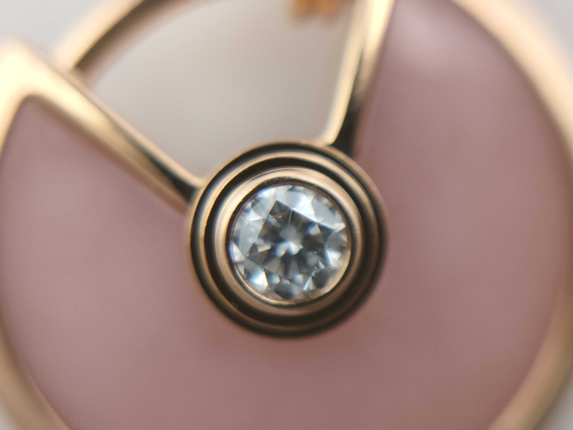 Cartier Amulet Pink Opal 1PD PG Au750 3.0g Necklace