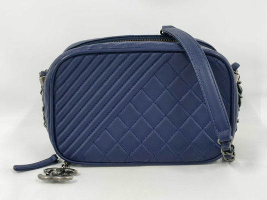 CHANEL CHANEL Coco Boy Camera Bag A92655 Chain Shoulder Bag with Vintage Silver Hardware