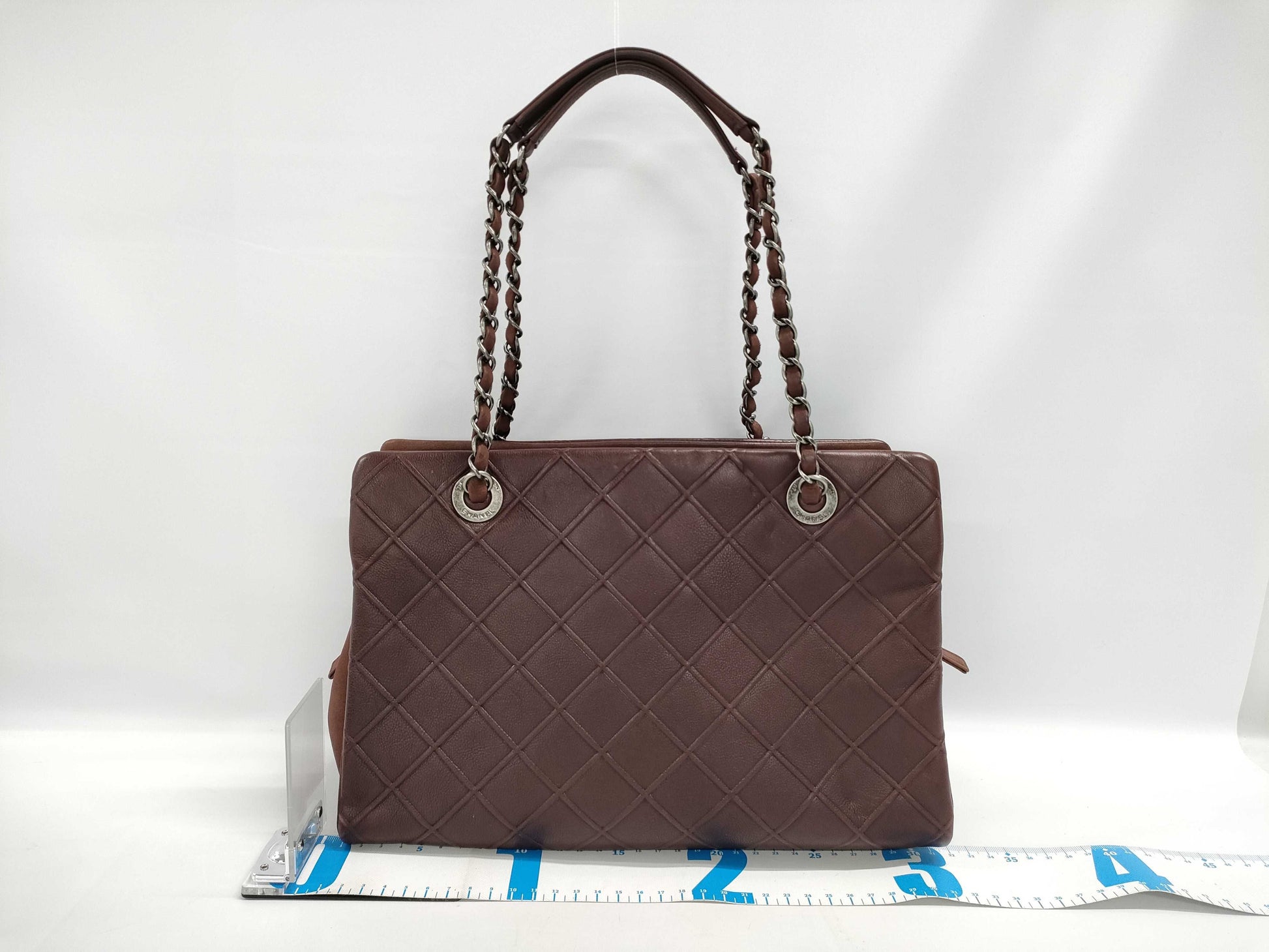 CHANEL CHANEL Shoulder Bag Bordeaux Calfskin with Vintage Silver Hardware