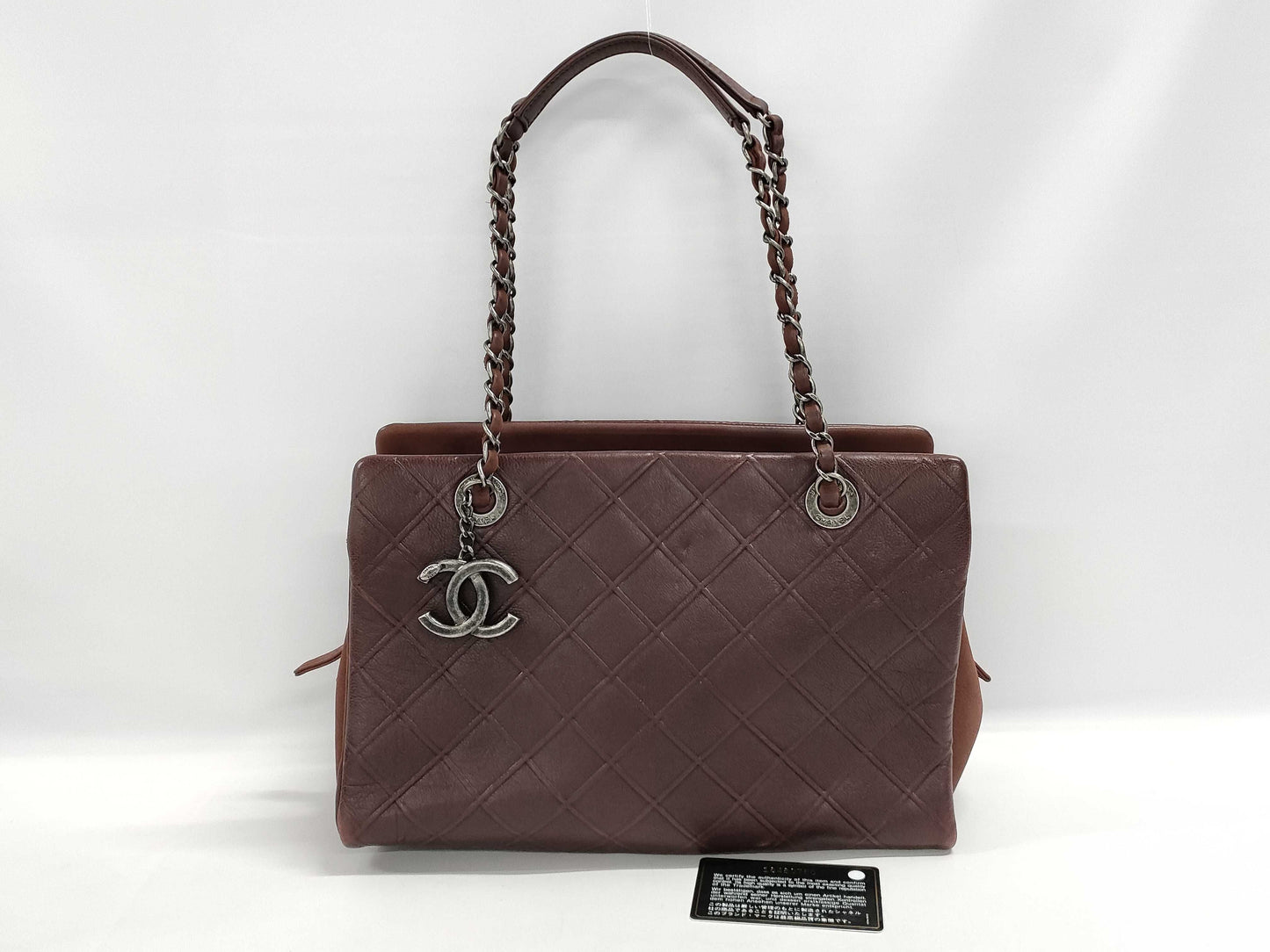 CHANEL CHANEL Shoulder Bag Bordeaux Calfskin with Vintage Silver Hardware