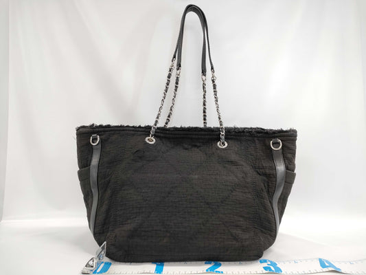 CHANEL CHANEL Large Shopping Bag A57168 Fabric x Calfskin Tote Bag