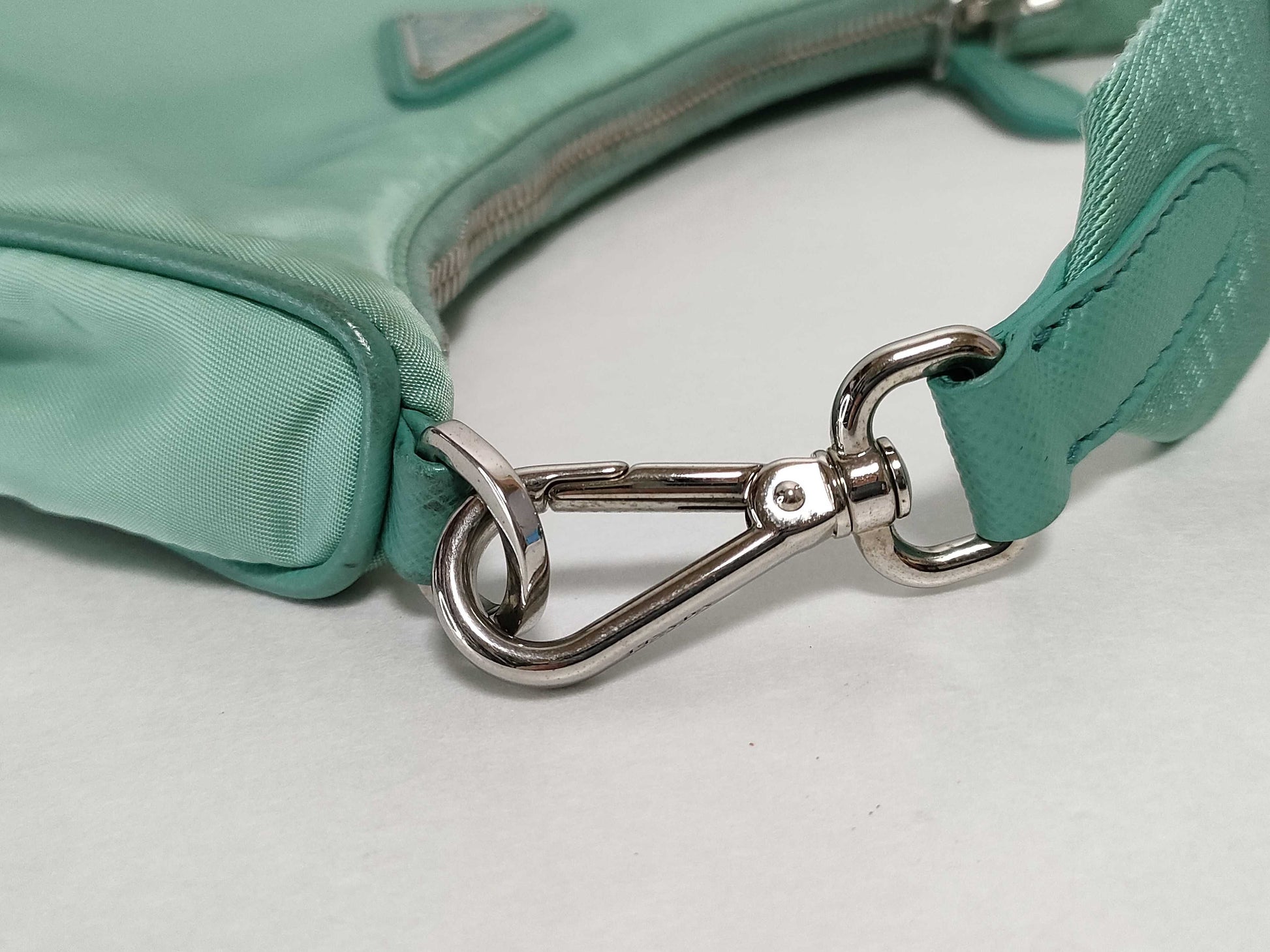 PRADA Nylon Prada Shoulder Bag Light Green Nylon Shoulder Bag