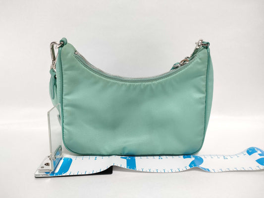 PRADA Nylon Prada Shoulder Bag Light Green Nylon Shoulder Bag