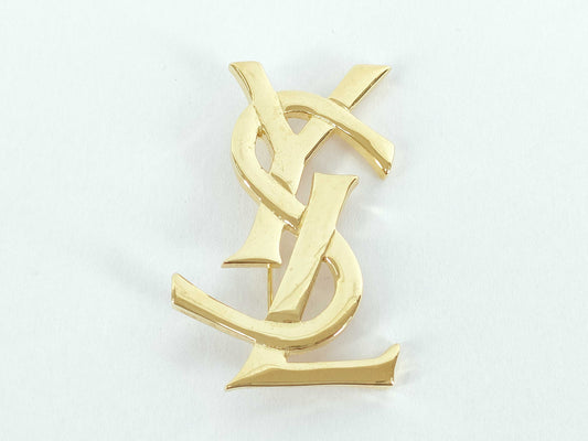Yves Saint Laurent logo brooch