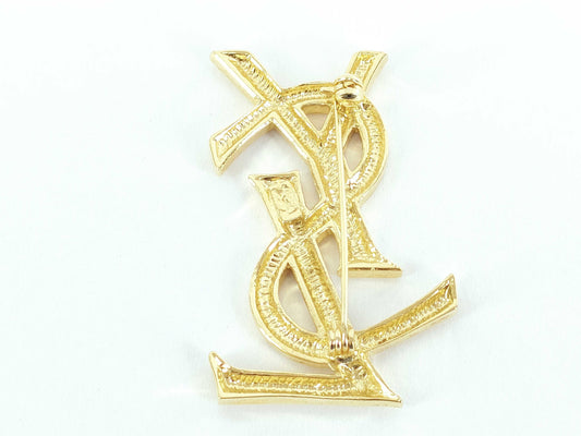 Yves Saint Laurent logo brooch