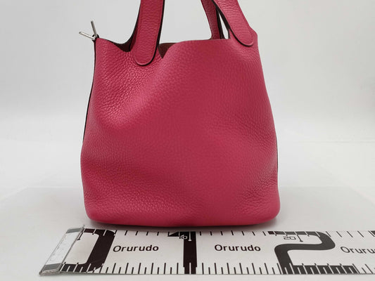 HERMES Picotan Lock Triyon Clemence PM Pink Handbag Handbag