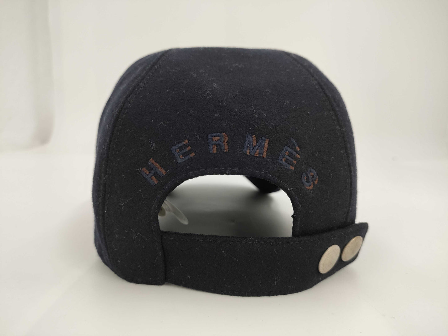 HERMES Cashmere Serie Button Cap Black #60 Other Accessories