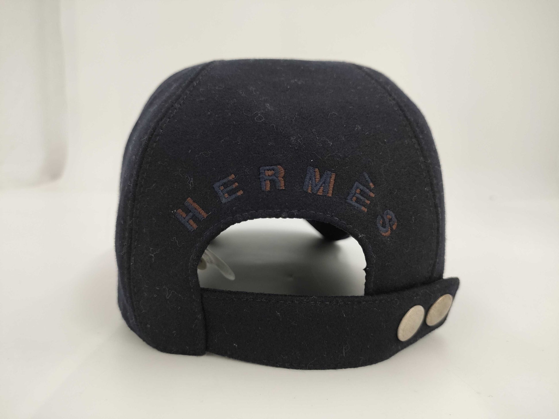HERMES Cashmere Serie Button Cap Black #60 Other Accessories