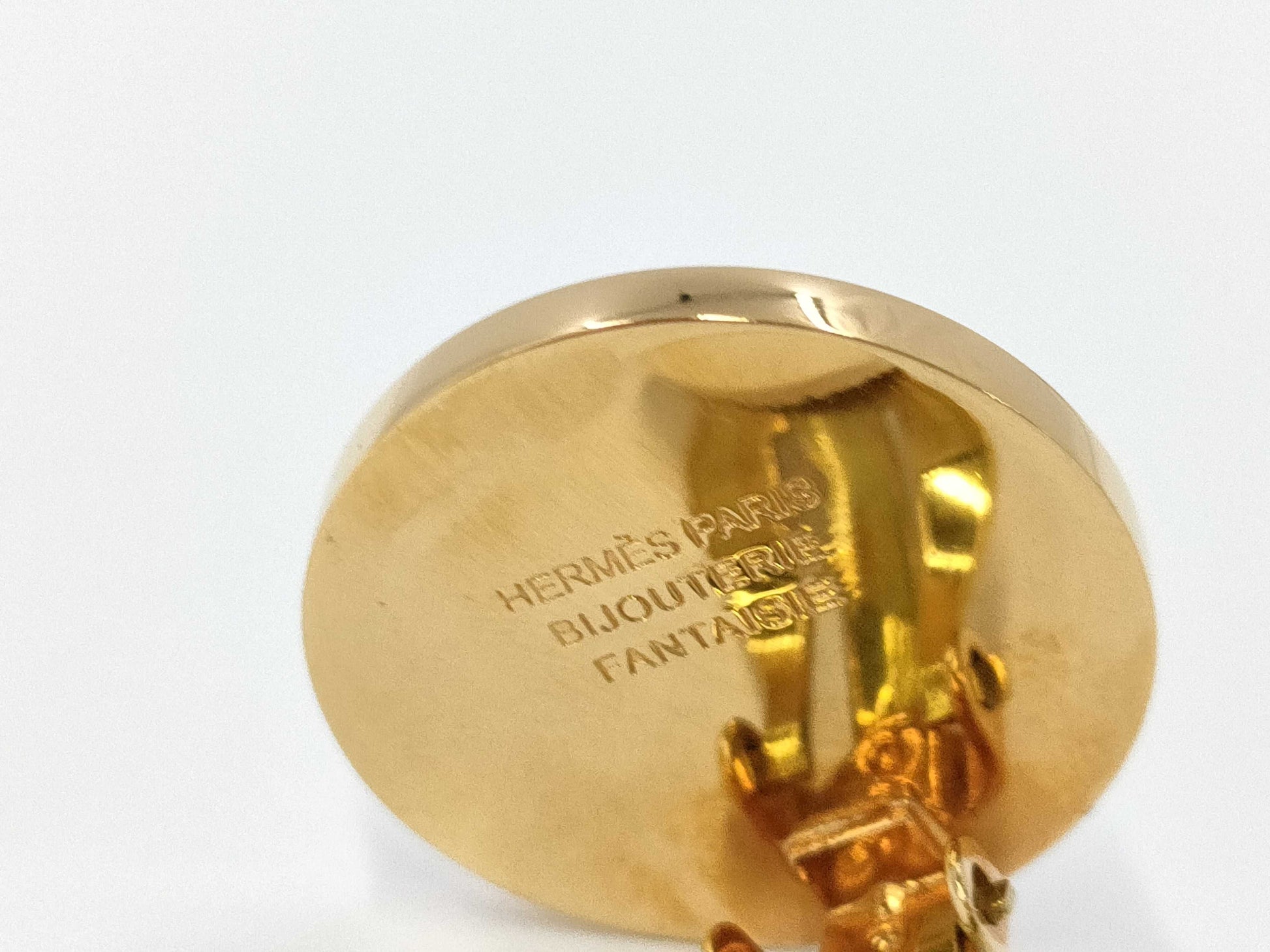 HERMES Corozo Gold Earrings