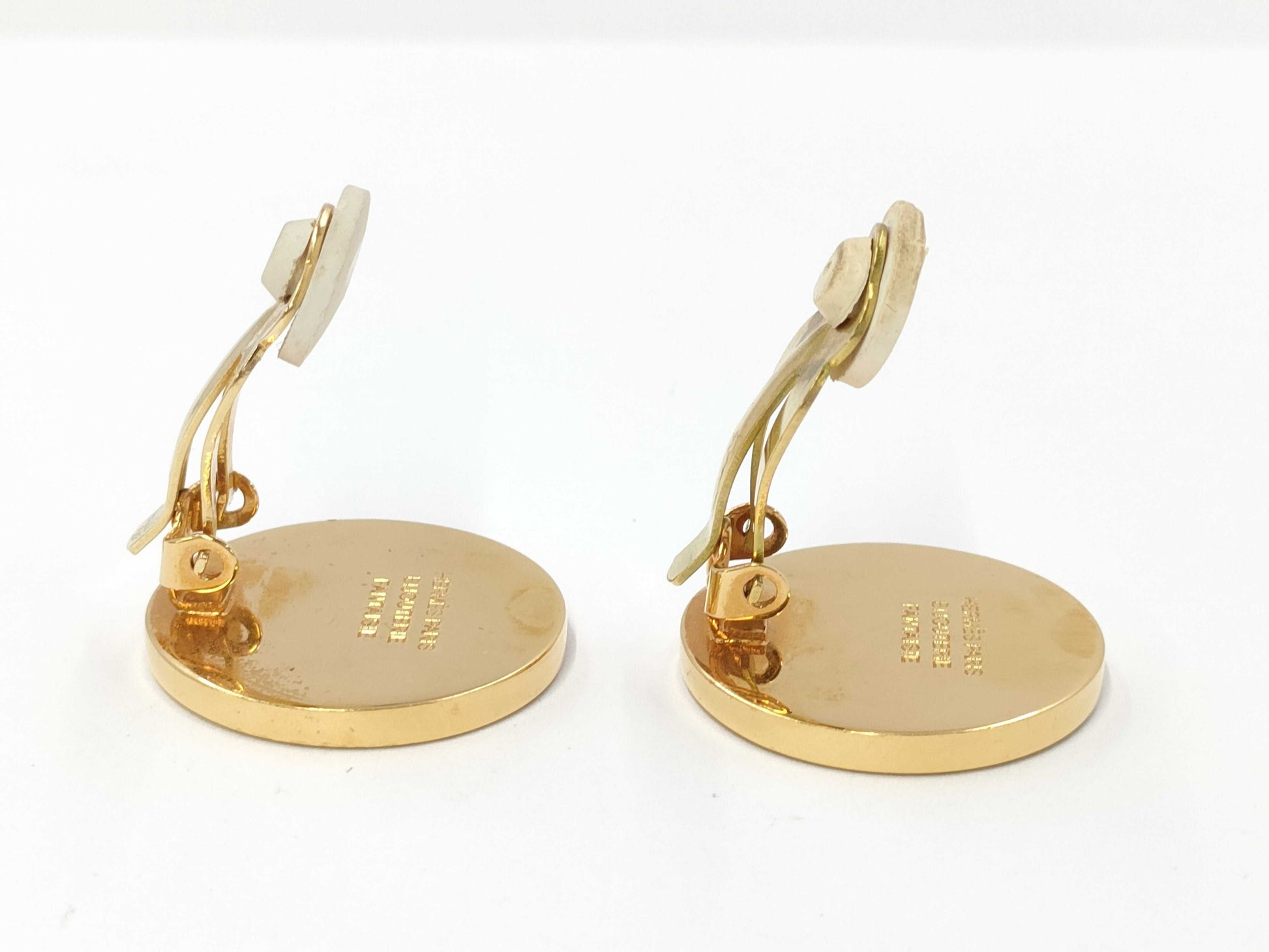 HERMES Corozo Gold Earrings