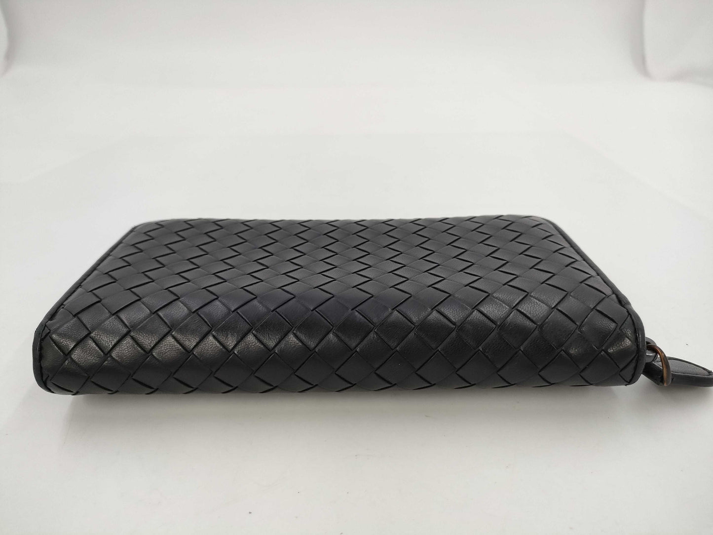 BOTTEGA VENETA Bottega Intrecciato Round Zip Long Wallet Black