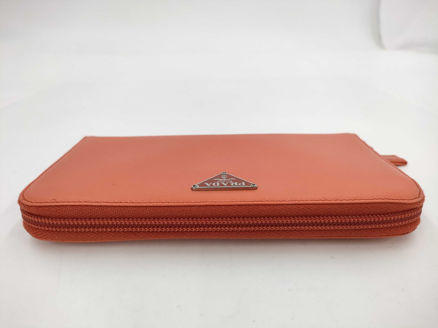 PRADA Saffiano Round Zip Long Wallet M506A Paprika Wallet