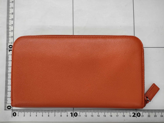 PRADA Saffiano Round Zip Long Wallet M506A Paprika Wallet