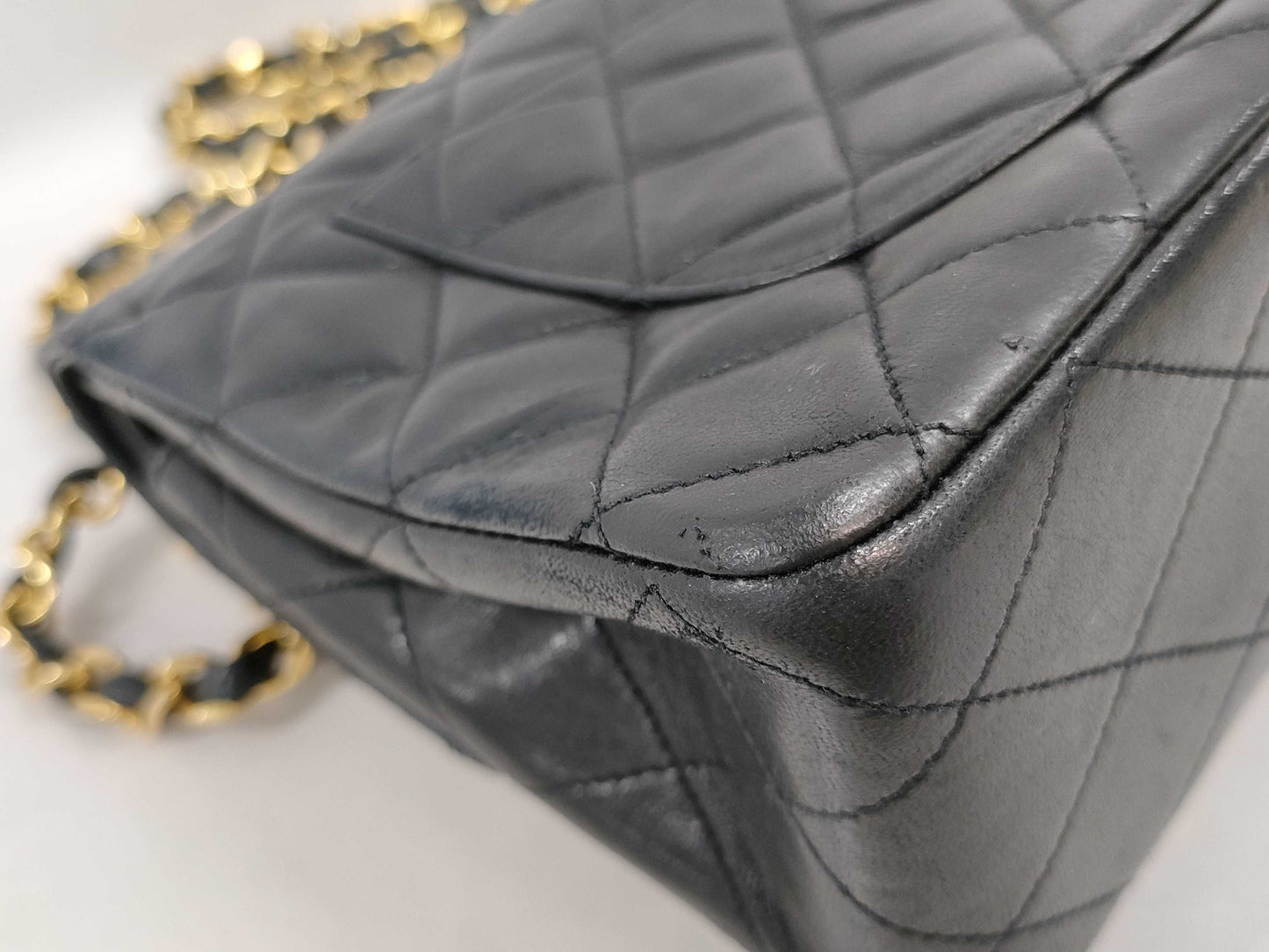 CHANEL Matelasse Lambskin Double Flap Double Chain Bag in Black with Gold Hardware, 1119943 Shoulder Bag