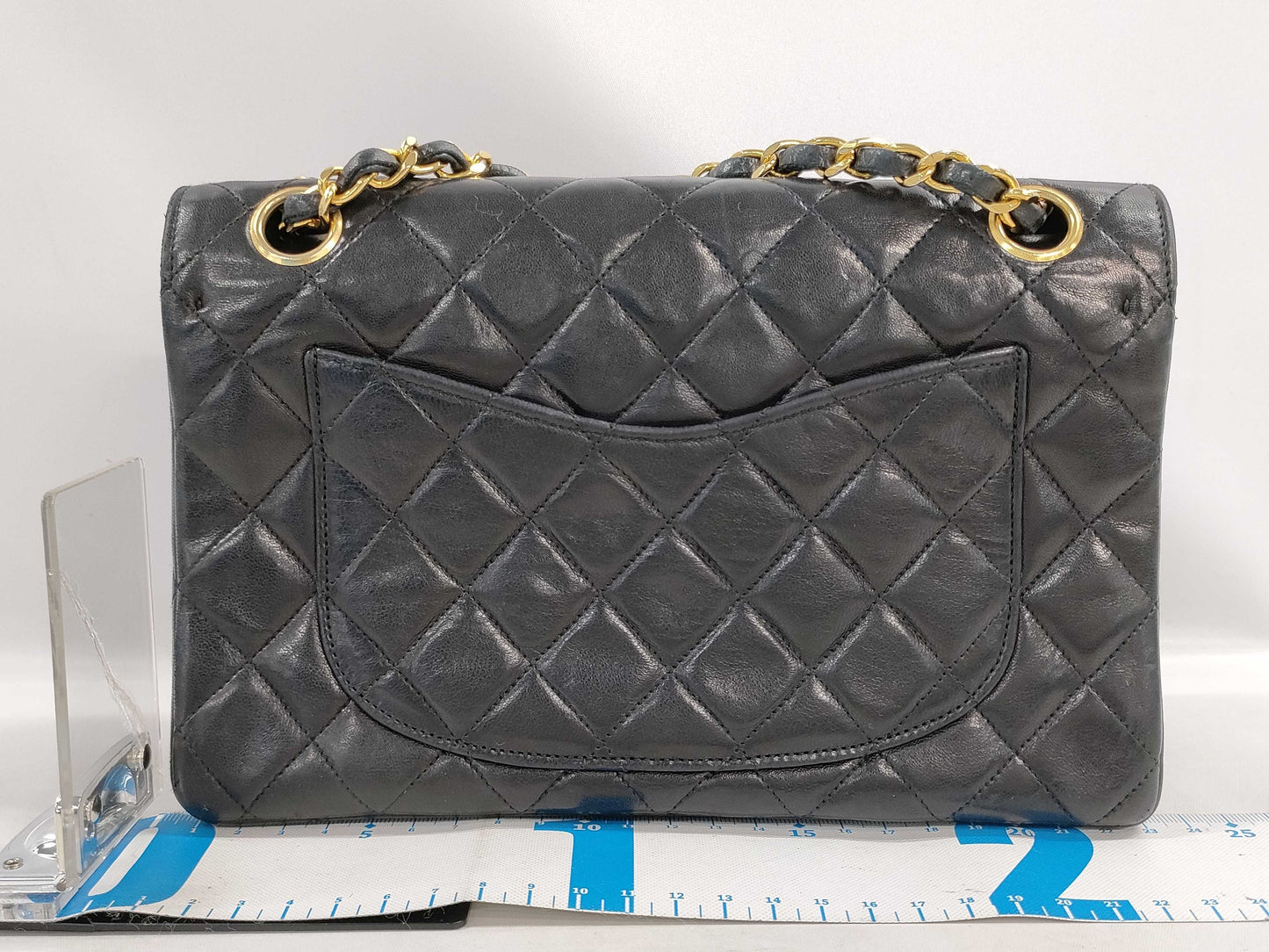CHANEL Matelasse Lambskin Double Flap Double Chain Bag in Black with Gold Hardware, 1119943 Shoulder Bag