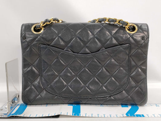 CHANEL Matelasse Lambskin Double Flap Double Chain Bag in Black with Gold Hardware, 1119943 Shoulder Bag