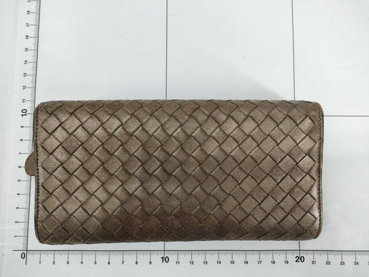 BOTTEGA VENETA Intrecciato Leather Wallet, Gray