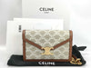 CELINE Triomphe Margot Chain Shoulder Bag, Brown x Beige. Accessories: Box, Dust Bag, Invoice, Shoulder Bag.