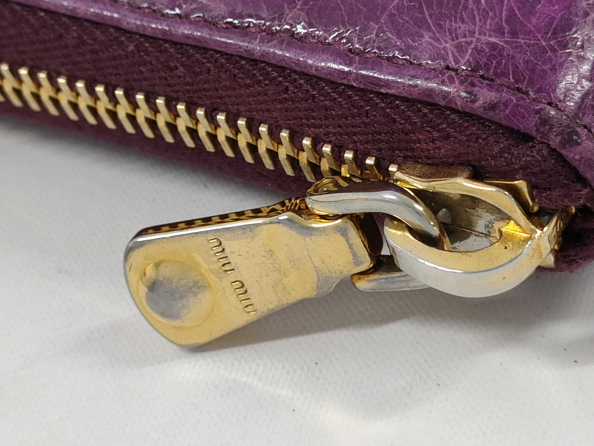 Miu Miu Crocodile Embossed Leather Long Wallet Accessories: Box Wallet
