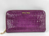 Miu Miu Crocodile Embossed Leather Long Wallet Accessories: Box Wallet