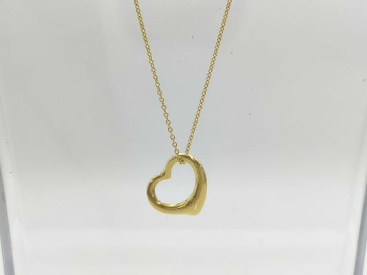 Tiffany&Co. Open Heart YG 750 3.7g Necklace