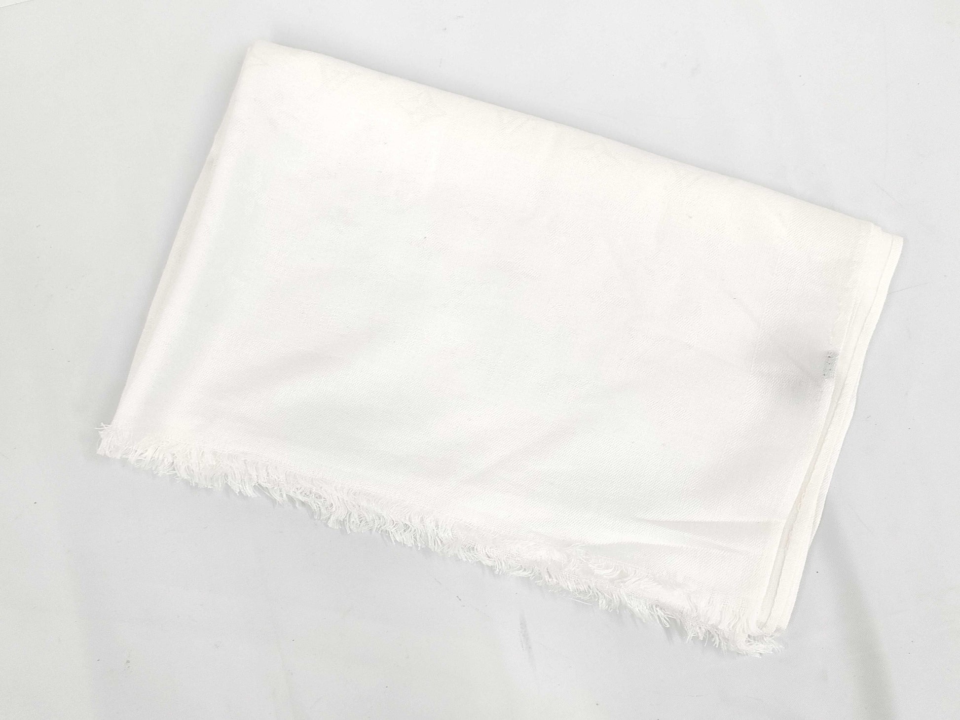 LOUIS VUITTON Monogram Stole White with Tag Other Apparel