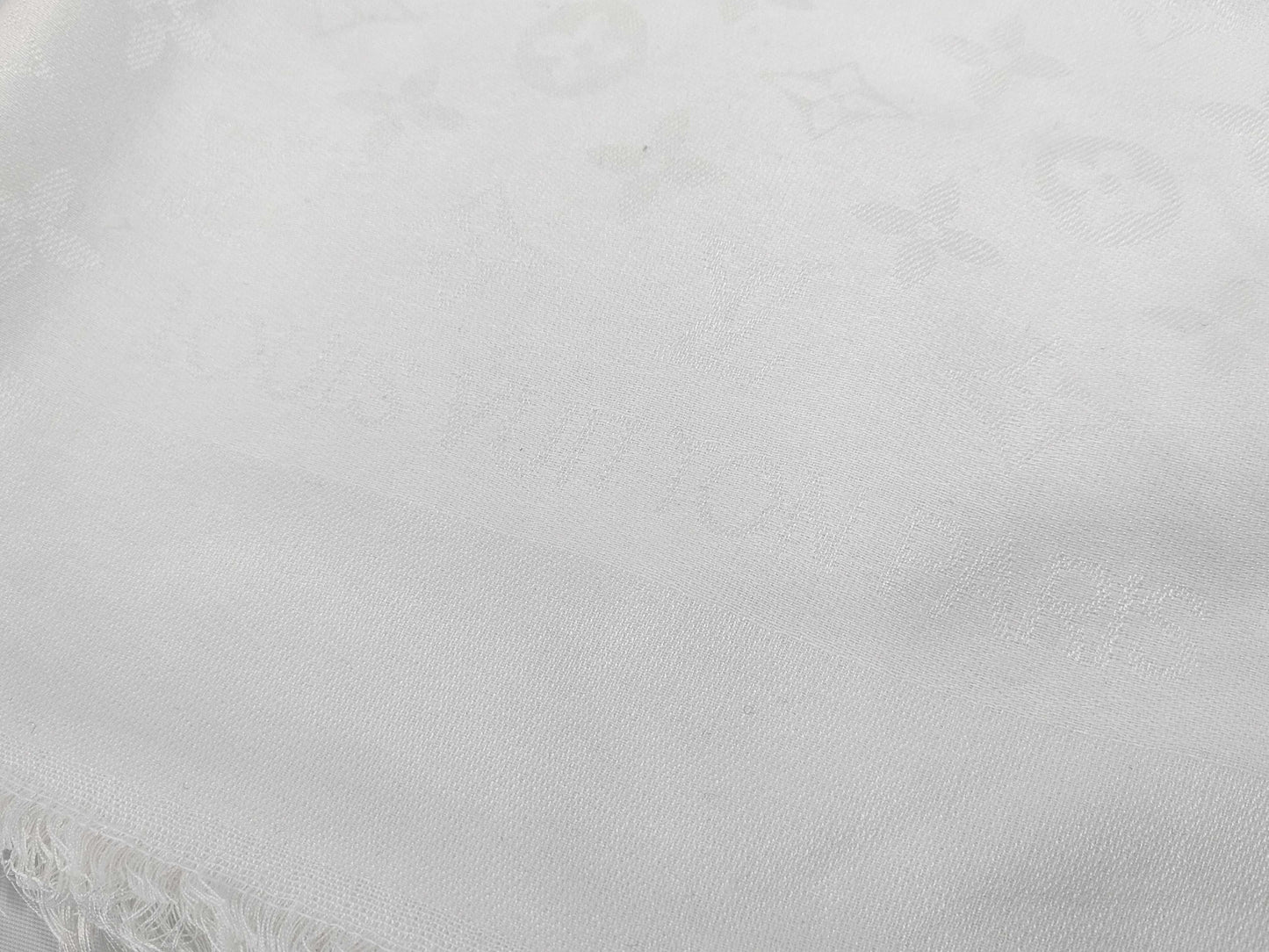 LOUIS VUITTON Monogram Stole White with Tag Other Apparel