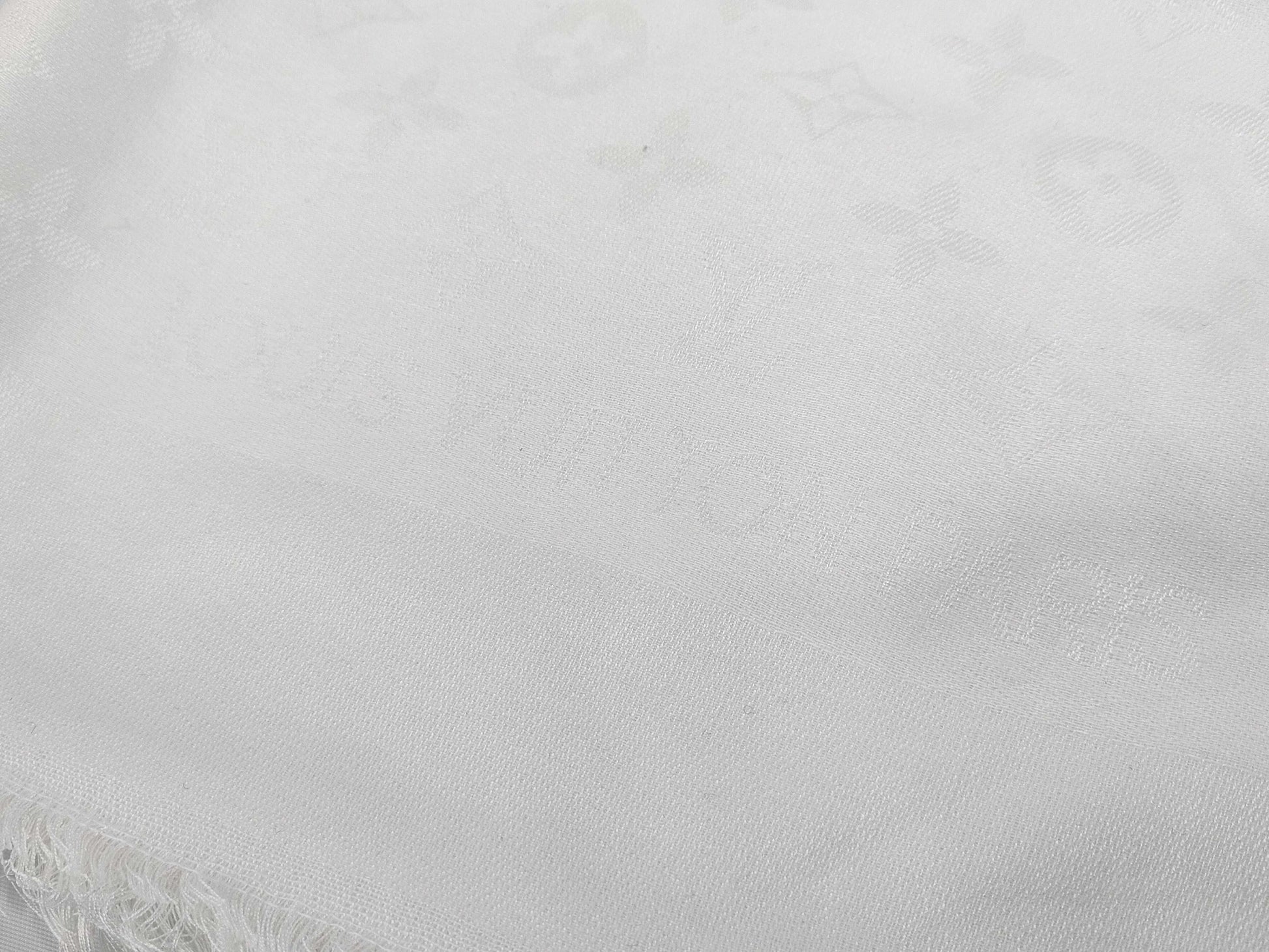 LOUIS VUITTON Monogram Stole White with Tag Other Apparel