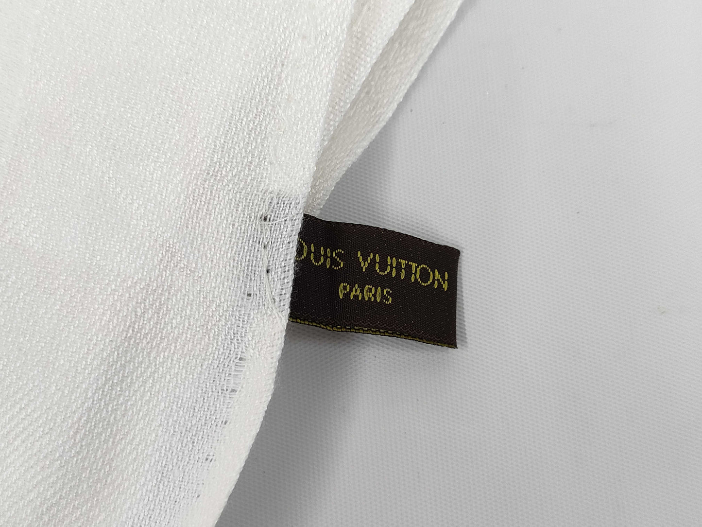LOUIS VUITTON Monogram Stole White with Tag Other Apparel