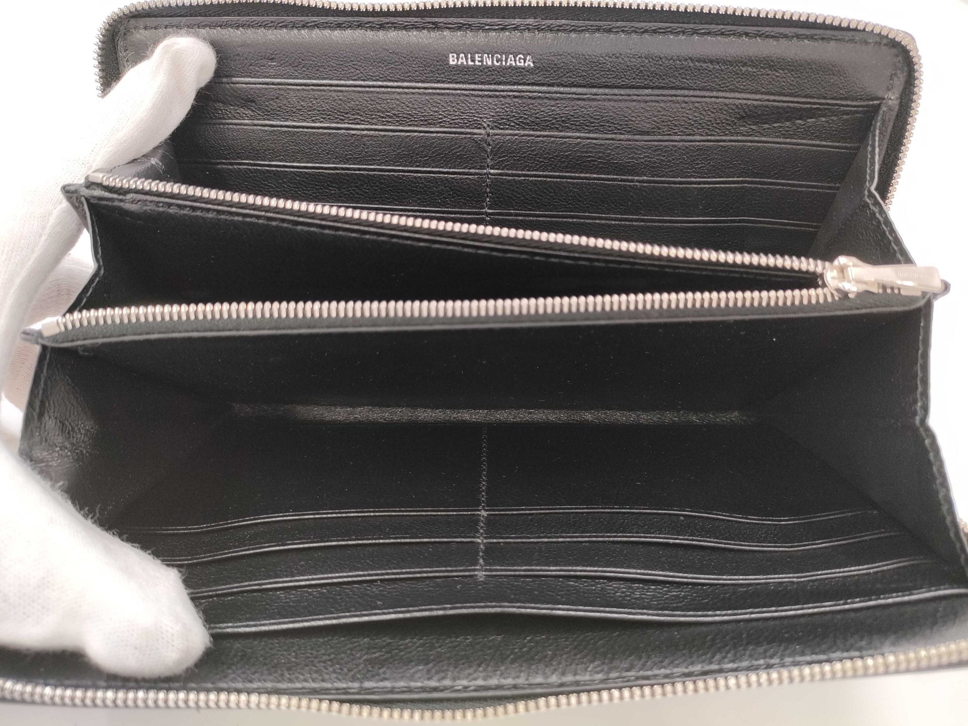 BALENCIAGA Round Zipper Long Wallet Black 594317 Accessories: Box Storage Bag Wallet