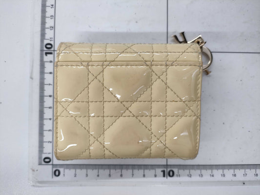 Dior Dior Lotus Patent Tri-Fold Wallet Yellow Accessories: Box Galler Wallet