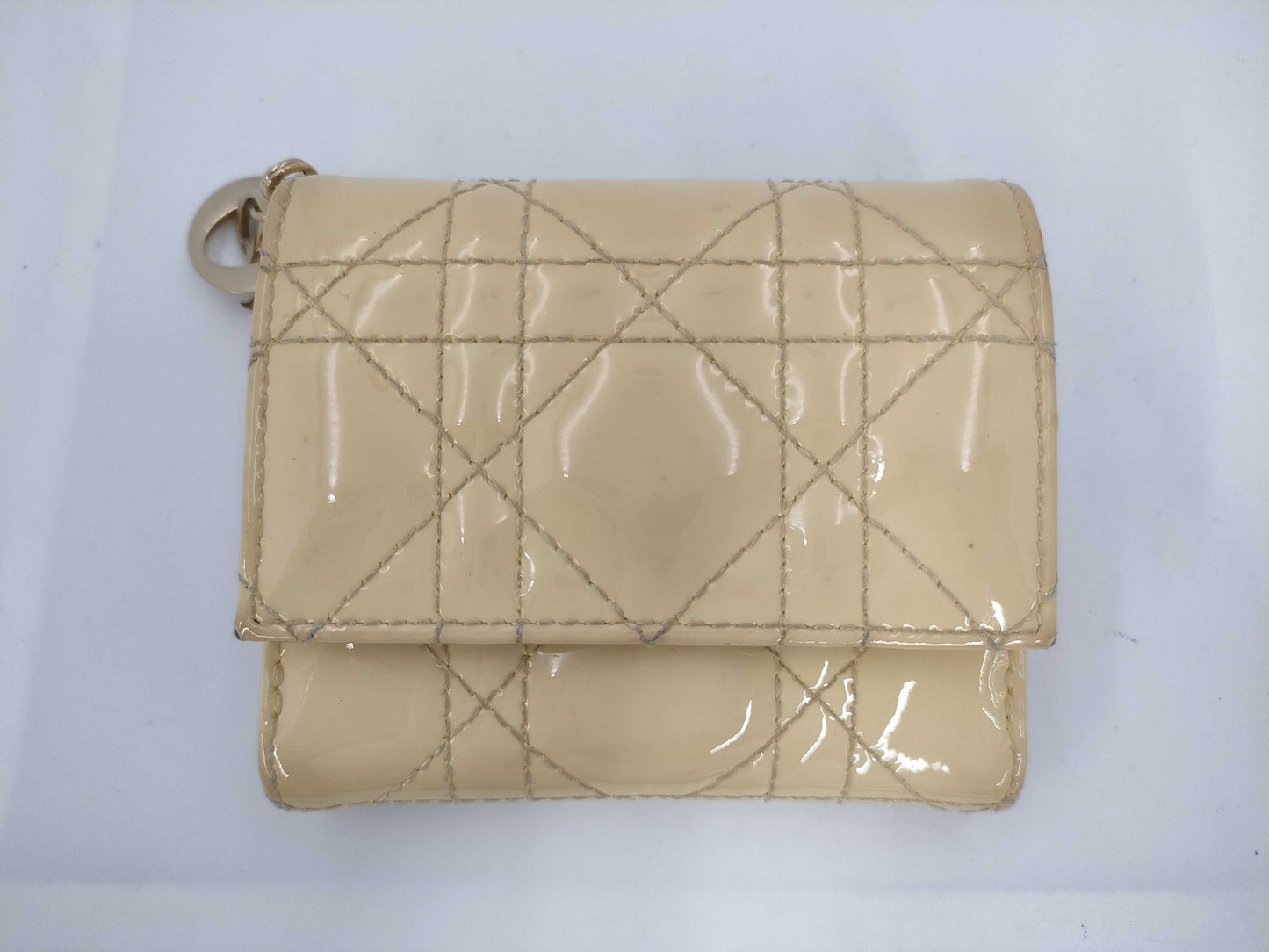 Dior Dior Lotus Patent Tri-Fold Wallet Yellow Accessories: Box Galler Wallet