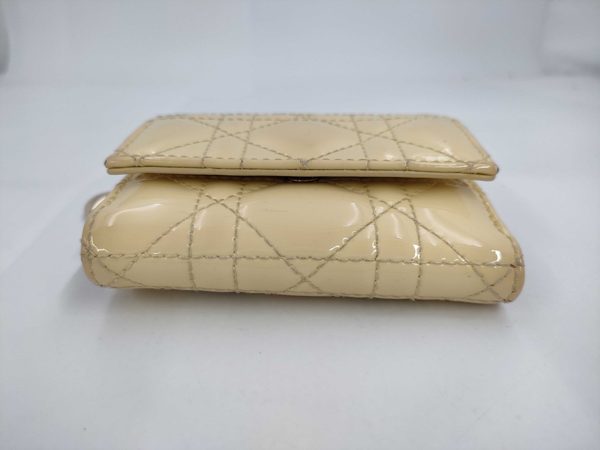Dior Dior Lotus Patent Tri-Fold Wallet Yellow Accessories: Box Galler Wallet